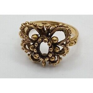 14k Yellow Gold Ornate Butterfly Ring 3g Size 6